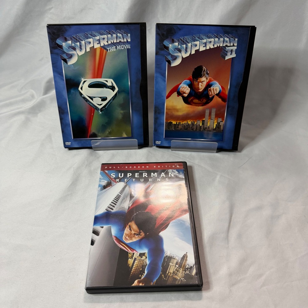 Superman‎ DVD Lot Superman The Movie Superman II Superman Returns DC Comics